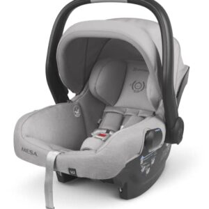 Vista V2 Stroller -Stella (Grey Brushed mélange/Silver/Chestnut Leather) + MESA V2 Infant Car Seat - Stella (Grey)