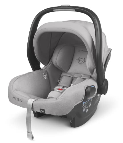 Vista V2 Stroller -Stella (Grey Brushed mélange/Silver/Chestnut Leather) + MESA V2 Infant Car Seat - Stella (Grey)