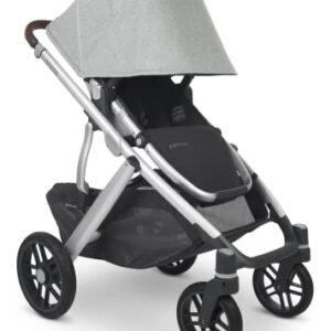 Vista V2 Stroller -Stella (Grey Brushed mélange/Silver/Chestnut Leather) + MESA V2 Infant Car Seat - Stella (Grey)