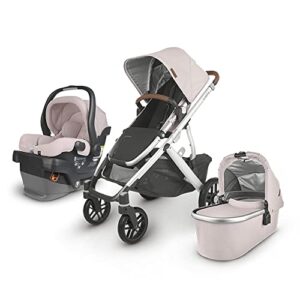 vista v2 stroller – alice (dusty pink/silver/saddle leather) + mesa v2 infant car seat – alice (dusty rose)