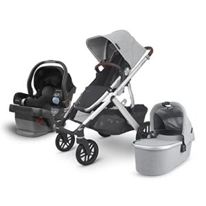 vista v2 stroller -stella (grey brushed mélange/silver/chestnut leather) + mesa infant car seat – jake (black)