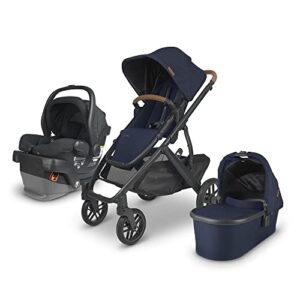 vista v2 stroller – noa (navy/carbon/saddle leather) + mesa v2 infant car seat – jake (charcoal)
