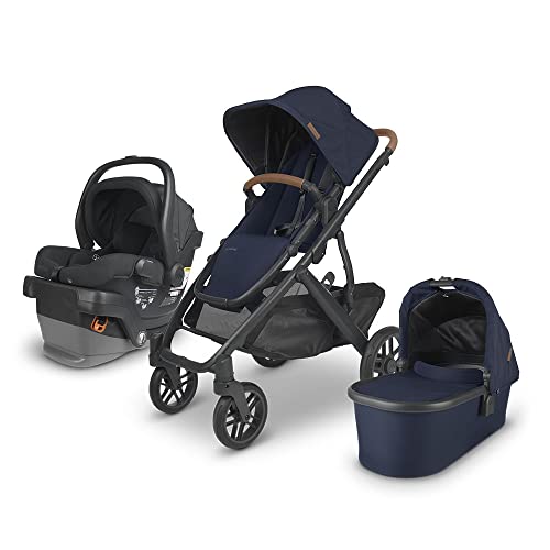 Vista V2 Stroller - NOA (Navy/Carbon/Saddle Leather) + MESA V2 Infant Car Seat - Jake (Charcoal)