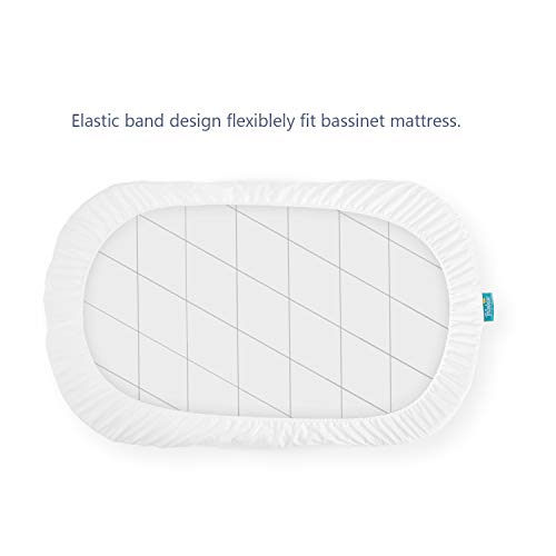 Bassinet Mattress Protector, Fits 14"*30" UPPAbaby Bassinet & Snoo Smart Sleeper Baby Bassinet, Ultra Soft Bamboo Terry Surface, Waterproof, Washer & Dryer