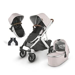 uppababy vista v2 stroller – alice (dusty pink/silver/saddle leather) + upper adapters + rumbleseat v2- alice (dusty pink/silver/saddle leather)