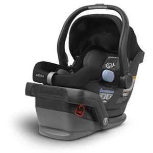 Vista V2 Stroller - Bryce (White Marl/Silver/Chestnut Leather) + MESA Infant Car Seat - Jake (Black)