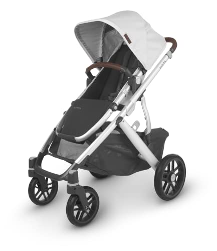 Vista V2 Stroller - Bryce (White Marl/Silver/Chestnut Leather) + MESA Infant Car Seat - Jake (Black)