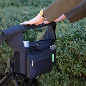 Ethan & Emma Universal Baby Stroller Organizer with Insulated Cup Holders for Smart Moms. Diaper Storage, Secure Straps, Detachable Bag, Pockets for Phone, Keys, Toys. Compact Design Fit All Strollers