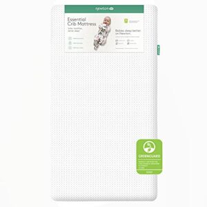 newton baby essential crib mattress and toddler bed – 100% breathable proven to reduce suffocation risk, 100% washable, 2-stage, non-toxic, better than organic – removable cover included, white