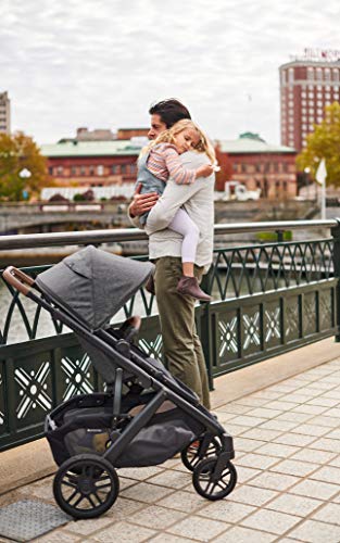 UPPAbaby Vista V2 Stroller - Greyson (Charcoal Melange/Carbon/Saddle Leather) + Piggyback for Vista & Vista V2