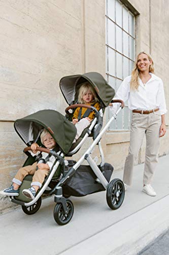 UPPAbaby Vista V2 Stroller - Jordan (Charcoal Melange/Silver/Black Leather) + Upper Adapters + RumbleSeat V2- Jordan (Charcoal Melange/Silver/Black Leather)