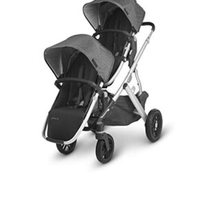 UPPAbaby Vista V2 Stroller - Jordan (Charcoal Melange/Silver/Black Leather) + Upper Adapters + RumbleSeat V2- Jordan (Charcoal Melange/Silver/Black Leather)