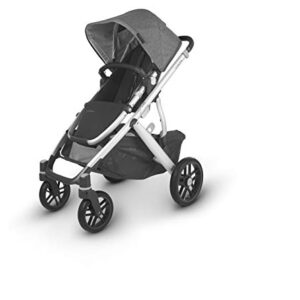 UPPAbaby Vista V2 Stroller - Jordan (Charcoal Melange/Silver/Black Leather) + Upper Adapters + RumbleSeat V2- Jordan (Charcoal Melange/Silver/Black Leather)