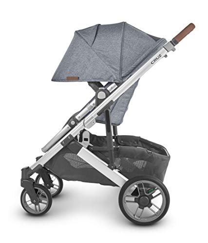 Cruz V2 Stroller - Gregory (Blue Melange/Silver/Saddle Leather) + MESA V2 Infant Car Seat - Jake (Charcoal)