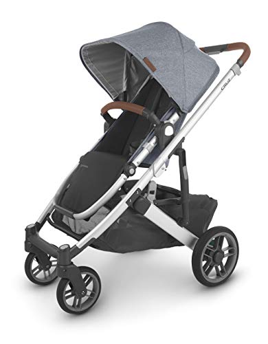 Cruz V2 Stroller - Gregory (Blue Melange/Silver/Saddle Leather) + MESA V2 Infant Car Seat - Jake (Charcoal)