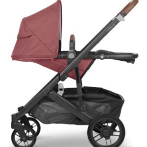 Cruz V2 Stroller - Lucy (Rosewood mélange/Carbon/Saddle Leather) + Bassinet - Lucy (Rosewood mélange/Carbon)