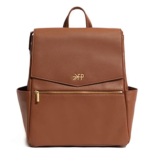 Freshly Picked Women's Convertible Classic Diaper Bag Backpack, Cognac