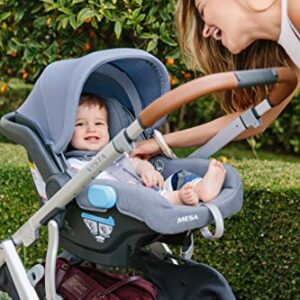 Cruz V2 Stroller - Jake (Black/Carbon/Black Leather) + MESA Infant Car Seat - Jordan (Charcoal mélange) Merino Wool