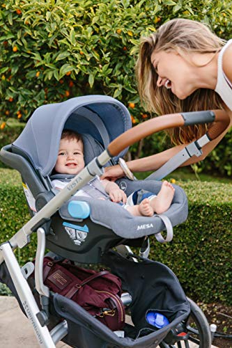 Cruz V2 Stroller - Jake (Black/Carbon/Black Leather) + MESA Infant Car Seat - Jordan (Charcoal mélange) Merino Wool