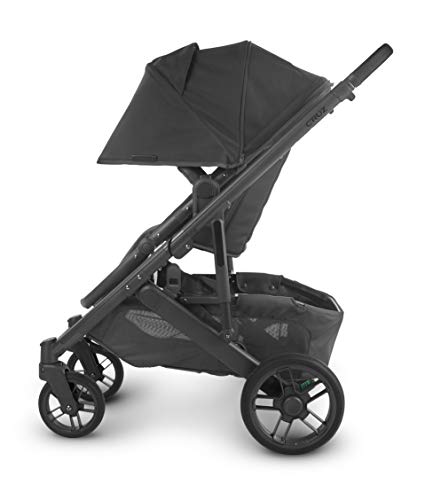 Cruz V2 Stroller - Jake (Black/Carbon/Black Leather) + MESA Infant Car Seat - Jordan (Charcoal mélange) Merino Wool