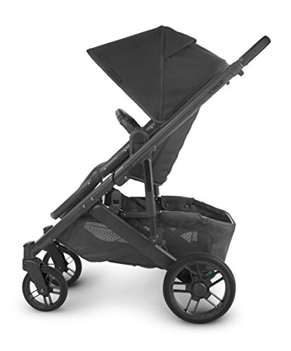 Cruz V2 Stroller - Jake (Black/Carbon/Black Leather) + MESA Infant Car Seat - Jordan (Charcoal mélange) Merino Wool