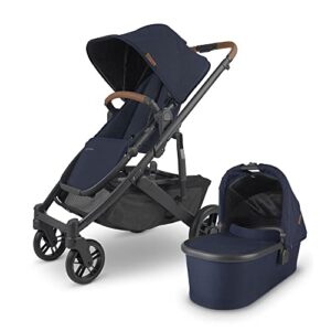 Cruz V2 Stroller - NOA (Navy/Carbon/Saddle Leather) + Bassinet - NOA (Navy/Carbon)