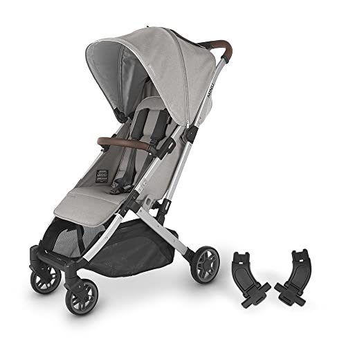 MINU V2 Stroller-Stella (Grey mélange/Silver/Chestnut Leather)+ Adapter for MESA