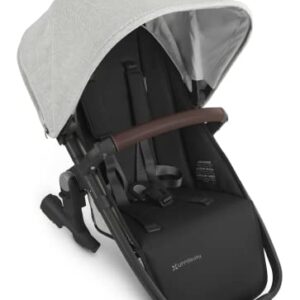 Vista V2 Stroller -Anthony (White & Grey Chenille/Carbon/Chestnut Leather) + Upper Adapters + RumbleSeat V2 - Anthony (White & Grey Chenille/Carbon/Chestnut Leather)