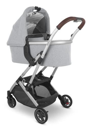 MINU V2 Stroller-Greyson (Charcoal mélange/Carbon/Saddle Leather)+ Adapter for Bassinet/MESA + Bassinet - Greyson (Charcoal Melange/Carbon)