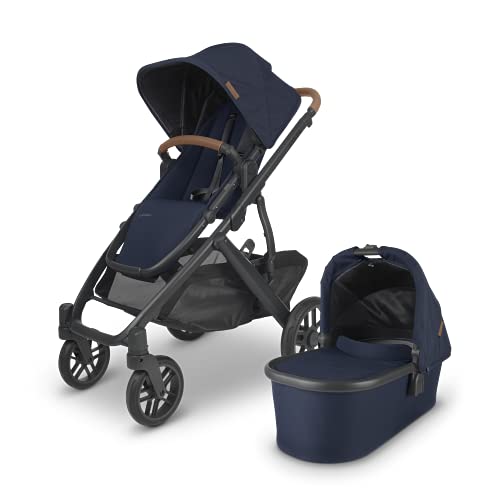 Vista V2 Stroller - NOA (Navy/Carbon/Saddle Leather) + Travel Bag for Vista, Vista V2, Cruz, Cruz V2