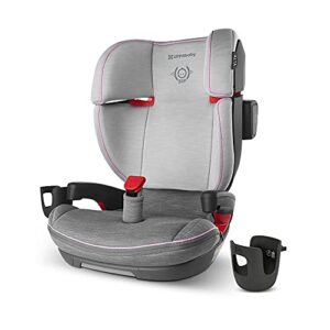 UPPAbaby ALTA Booster Seat - Sasha (Grey Melange/Pink Accent) + Extra Cup Holder for ALTA