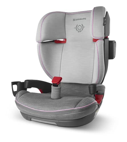 UPPAbaby ALTA Booster Seat - Sasha (Grey Melange/Pink Accent) + Extra Cup Holder for ALTA