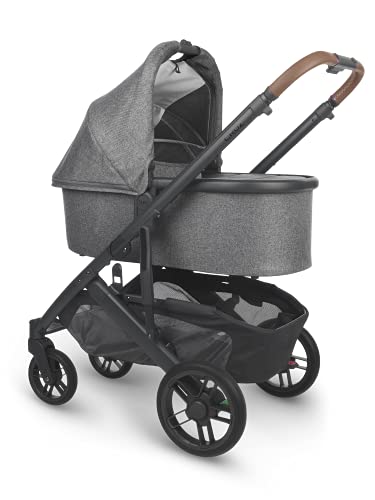 Cruz V2 Stroller – Greyson (Charcoal mélange/Carbon/Saddle Leather) + Bassinet – Greyson (Charcoal mélange/Carbon)