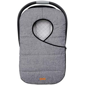 liuliuby Winter Baby Car Seat Cover - Cold Weather Insulated Carseat Bunting Bag/Blanket Accessories for Newborn & Infant - Keeps Babies Warm and Cozy - Carrier Canopy for Boys & Girls (Heather Gray)
