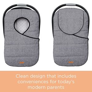 liuliuby Winter Baby Car Seat Cover - Cold Weather Insulated Carseat Bunting Bag/Blanket Accessories for Newborn & Infant - Keeps Babies Warm and Cozy - Carrier Canopy for Boys & Girls (Heather Gray)