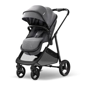 mompush wiz 2-in-1 convertible baby stroller with bassinet mode – foldable infant stroller to explore more as a family – toddler stroller with reversible stroller seat