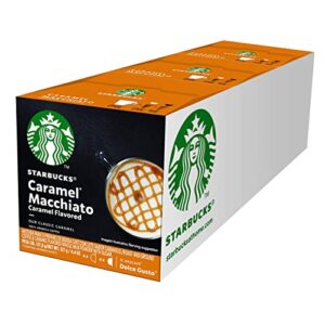 Starbucks Coffee by Nescafe Dolce Gusto, Starbucks Caramel Macchiato, Coffee Pods, 12 capsules, Pack of 3 (Packaging May Vary)