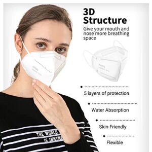 Dolce Calma KN95 Face Mask 100 Pack, 5-Layers Dust Safety, Breathable Protection Masks Against PM2.5 for Men & Women, Black and White?