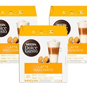 Dolce Gusto Nescafe Coffee Pods, Latte Macchiato, 16 Count (Pack of 3)