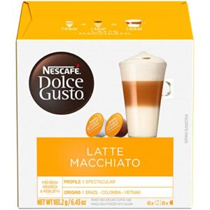 Dolce Gusto Nescafe Coffee Pods, Latte Macchiato, 16 Count (Pack of 3)