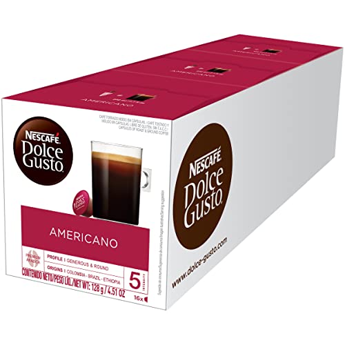 Dolce Gusto Nescafe Coffee Pods, Americano, Capsules, 16 Count, Pack of 3