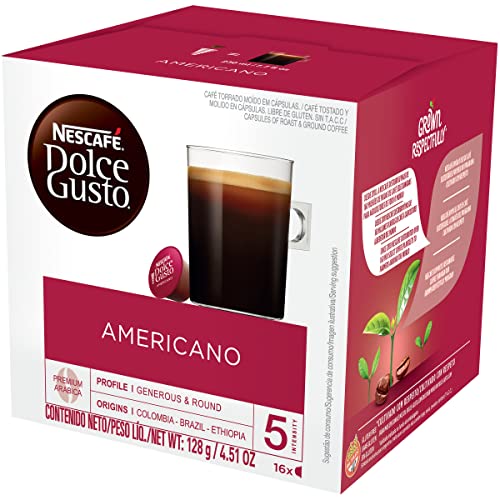 Dolce Gusto Nescafe Coffee Pods, Americano, Capsules, 16 Count, Pack of 3