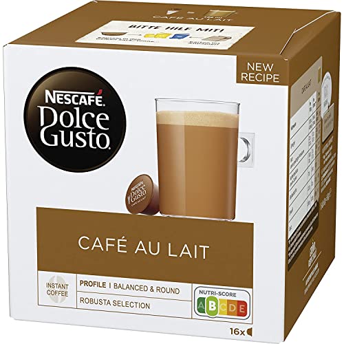 Nescaf? Dolce Gusto CAF? Au Lait (Pack of 3, Total 48 Capsules)