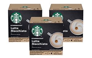 dolce gusto starbucks coffee, latte macchiato, (packaging may vary) 12 count, pack of 3