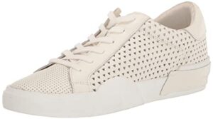 dolce vita women’s zina perf sneaker, white perforated leather, 6.5