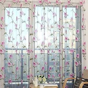 Dolce Mela DMC478 Sheer Curtain Panels 60 x 100 inch Tall Window Treatments, Paris Bedding & Home Decor