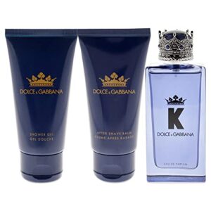 Dolce & Gabbana K 3.3oz EDP Spray, 1.6oz Shower Gel, 1.6oz After Shave Balm Men 3 Pc Gift Set
