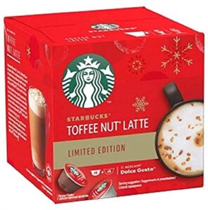 dolce gusto starbucks toffee nut latte limited edition 12 capsules, 6 drinks