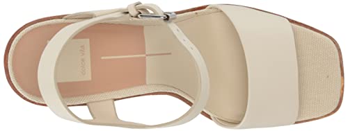 Dolce Vita Women's Wallis Heeled Sandal, Ivory Leather, 10