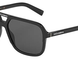 Dolce & Gabbana DG 4354 501/87 Black Plastic Square Sunglasses Grey Lens